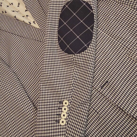 PAISLEY & GRAY BLAZER COAT JACKET BLUE WHITE CHECKED SIZE 42R - Picture 10 of 16